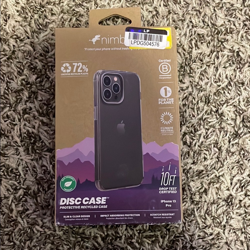 Black Protective Recycled Case for iPhone 13 Pro